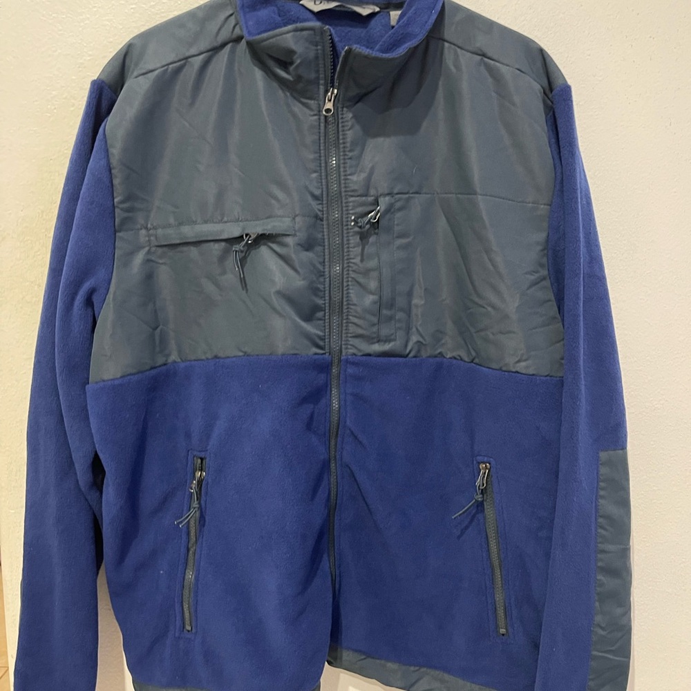New With Tags U.S Life Mens XXL Navy & Charcoal 100% Polyester Zip Up Jacket